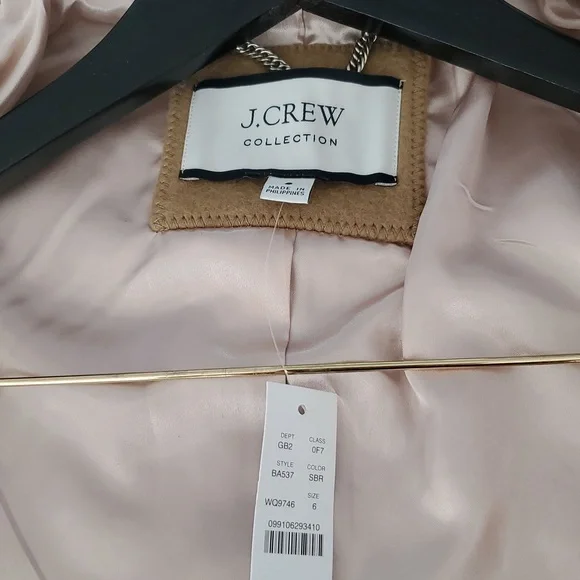 nwt J. Crew Collection Long Toggle Coat in Camel Italian Fall Blanket Wool - Picture 10 of 12